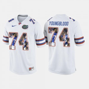 Men's UF #74 Jack Youngblood White College Football Jersey 600975-705