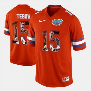 For Men's Florida #15 Tim Tebow Orange College Football Jersey 859069-536