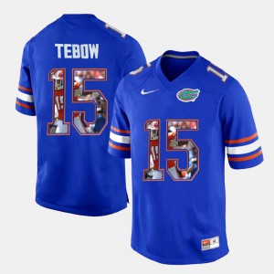 For Men UF #15 Tim Tebow Royal Blue College Football Jersey 373090-134