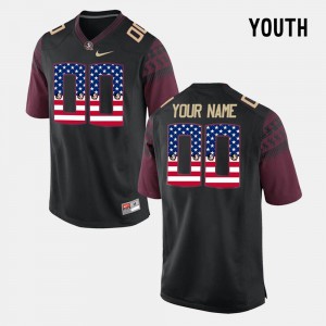 For Kids Florida ST #00 Black US Flag Fashion Customized Jersey 806355-827