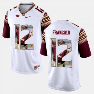 For Men's Florida State Seminoles #12 Deondre Francois White Player Pictorial Jersey 528999-988