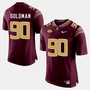 For Men's Seminoles #90 Eddie Goldman Garnet College Football Jersey 155396-220