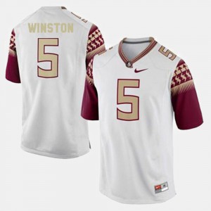 Kids Seminole #5 Jameis Winston White College Football Jersey 127738-229
