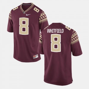 Mens Seminole #8 Kermit Whitfield Garnet Alumni Football Game Jersey 410012-834