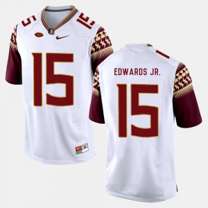 For Men's Florida State #15 Mario Edwards Jr. White College Football Jersey 689536-857