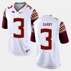 For Men's Florida State Seminoles #3 Ronald Darby White College Football Jersey 793625-416