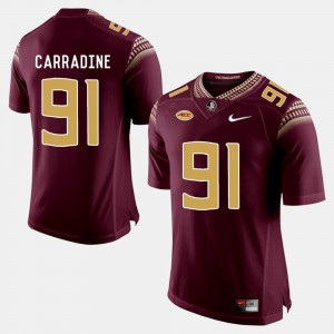 Men Florida State #91 Tank Carradine Garnet College Football Jersey 915962-908