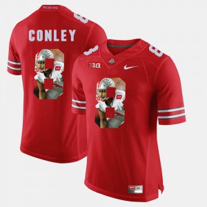 For Men Ohio State Buckeyes #8 Gareon Conley Scarlet Pictorial Fashion Jersey 241558-420