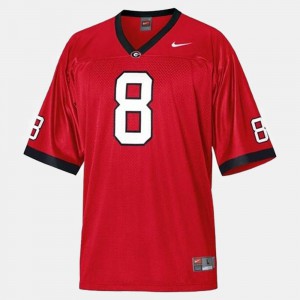 For Men Georgia Bulldogs #8 A.J. Green Red College Football Jersey 415221-606