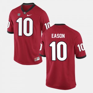 Mens GA Bulldogs #10 Jacob Eason Red College Football Jersey 510487-514