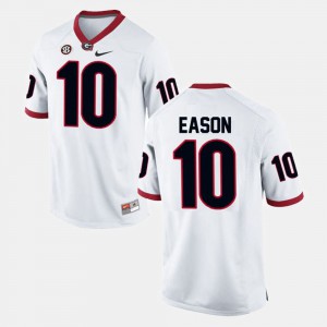 Men's Georgia #10 Jacob Eason White College Football Jersey 550336-418