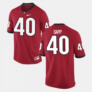 Mens UGA #40 Theron Sapp Red Alumni Football Game Jersey 706620-343
