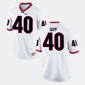 For Men's Georgia Bulldogs #40 Theron Sapp White Alumni Football Game Jersey 988651-766