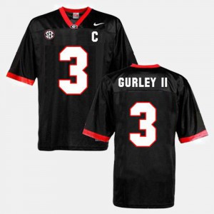 For Men's Georgia #3 Todd Gurley II Black College Football Jersey 500027-589