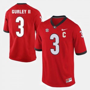 For Men GA Bulldogs #3 Todd Gurley II Red College Football Jersey 286068-982