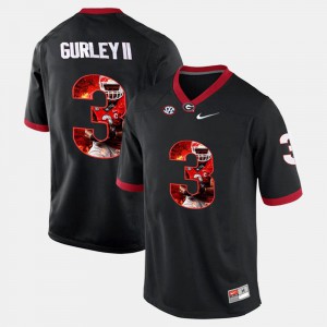 For Men's Georgia #3 Todd Gurley II Black Player Pictorial Jersey 698145-485
