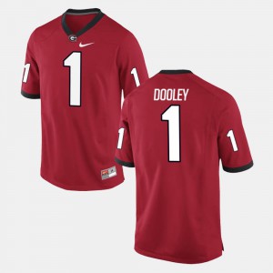 Mens Georgia #1 Vince Dooley Red Alumni Football Game Jersey 621331-961