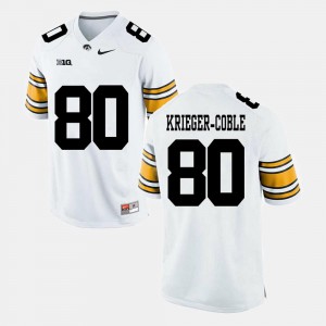 For Men's University of Iowa #80 Henry Krieger-Coble White Alumni Football Game Jersey 301232-203
