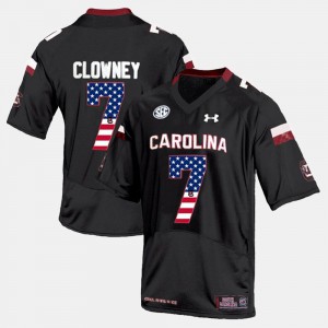 For Men's Gamecocks #7 Jadeveon Clowney Black US Flag Fashion Jersey 538514-945