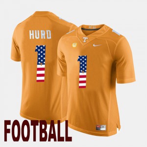 For Men University Of Tennessee #1 Jalen Hurd Orange US Flag Fashion Jersey 844640-576
