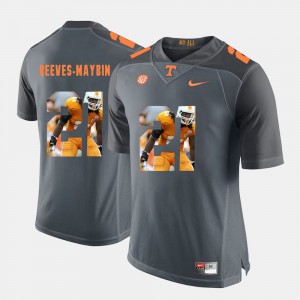 For Men Vols #21 Jalen Reeves-Maybin Grey Pictorial Fashion Jersey 117074-182