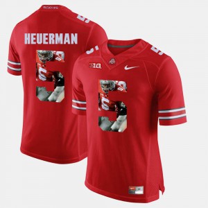 For Men's Ohio State #5 Jeff Heuerman Scarlet Pictorial Fashion Jersey 777281-463
