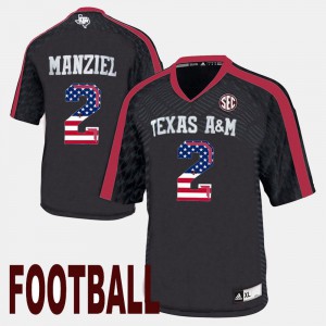 Men's Aggie #2 Johnny Manziel Black US Flag Fashion Jersey 657679-765