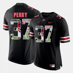 For Men Ohio State Buckeyes #37 Joshua Perry Black Pictorial Fashion Jersey 744843-767