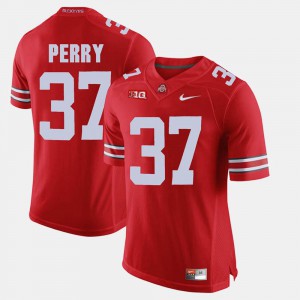 For Men Ohio State #37 Joshua Perry Scarlet Alumni Football Game Jersey 557248-507