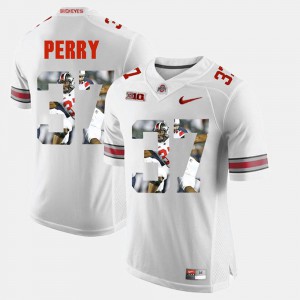 For Men's OSU #37 Joshua Perry White Pictorial Fashion Jersey 776993-211
