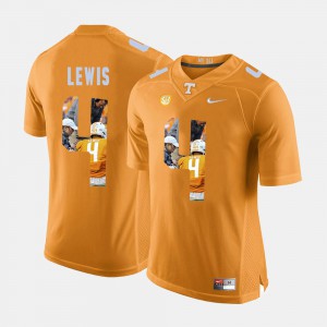 Mens University Of Tennessee #4 LaTroy Lewis Orange Pictorial Fashion Jersey 910877-652