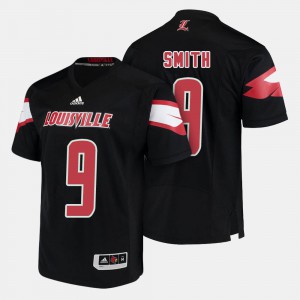 For Men's Cardinals #9 Jaylen Smith Black College Football Jersey 492207-631