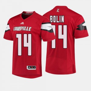 Mens University Of Louisville #14 Kyle Bolin Red College Football Jersey 750667-356