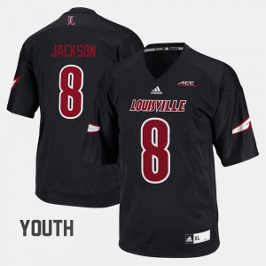 Youth(Kids) U of L #8 Lamar Jackson Black College Football Jersey 877902-808