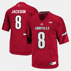 Men's Louisville Cardinal #8 Lamar Jackson Red College Football Jersey 640979-995