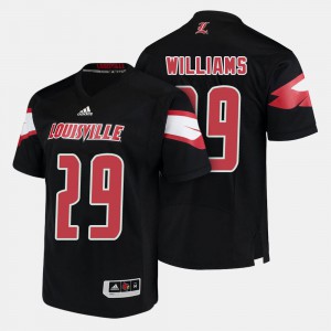 Men's Louisville Cardinals #29 Malik Williams Black College Football Jersey 465476-189
