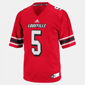 Men's Louisville Cardinals #5 Teddy Bridgewater Red College Football Jersey 757137-678