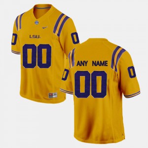 Men's LSU Tigers #00 Gold College Limited Football Customized Jerseys 696406-579