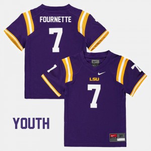For Kids Louisiana State Tigers #7 Leonard Fournette Purple College Football Jersey 839107-242