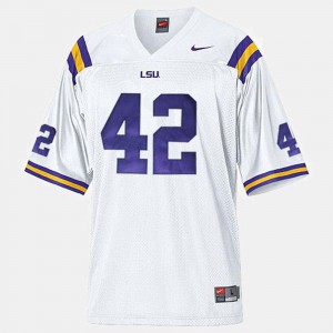 Men's LSU Tigers #42 Michael Ford White College Football Jersey 204661-604