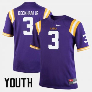 Youth LSU #3 Odell Beckham Jr Purple Alumni Football Game Jersey 231272-731