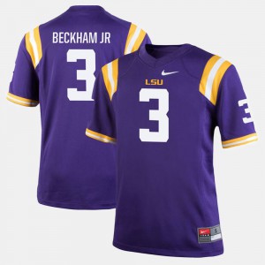For Men's LSU #3 Odell Beckham Jr Purple Alumni Football Game Jersey 966616-809