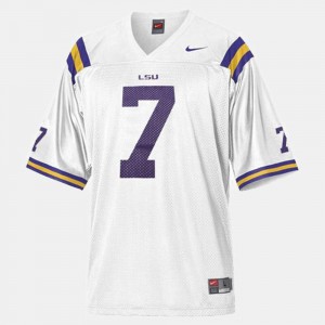 Youth(Kids) LSU Tigers #7 Patrick Peterson White College Football Jersey 842615-607