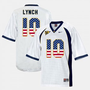 For Men Golden Bears #10 Marshawn Lynch White US Flag Fashion Jersey 442468-685