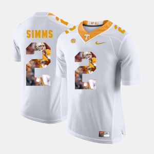 For Men's Tennessee Vols #2 Matt Simms White Pictorial Fashion Jersey 766711-379