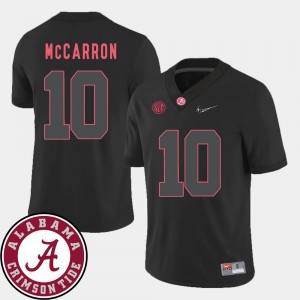 For Men's Alabama #10 AJ McCarron Black College Football 2018 SEC Patch Jersey 591785-810