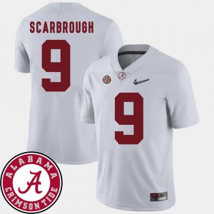 Mens University of Alabama #9 Bo Scarbrough White College Football 2018 SEC Patch Jersey 923035-834