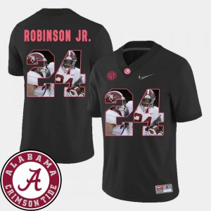 For Men's Alabama Crimson Tide #24 Brian Robinson Jr. Black Pictorial Fashion Football Jersey 896346-746