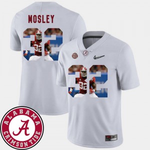 For Men's Bama #32 C.J. Mosley White Pictorial Fashion Football Jersey 253863-950