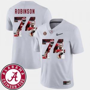 For Men Bama #74 Cam Robinson White Pictorial Fashion Football Jersey 731897-535